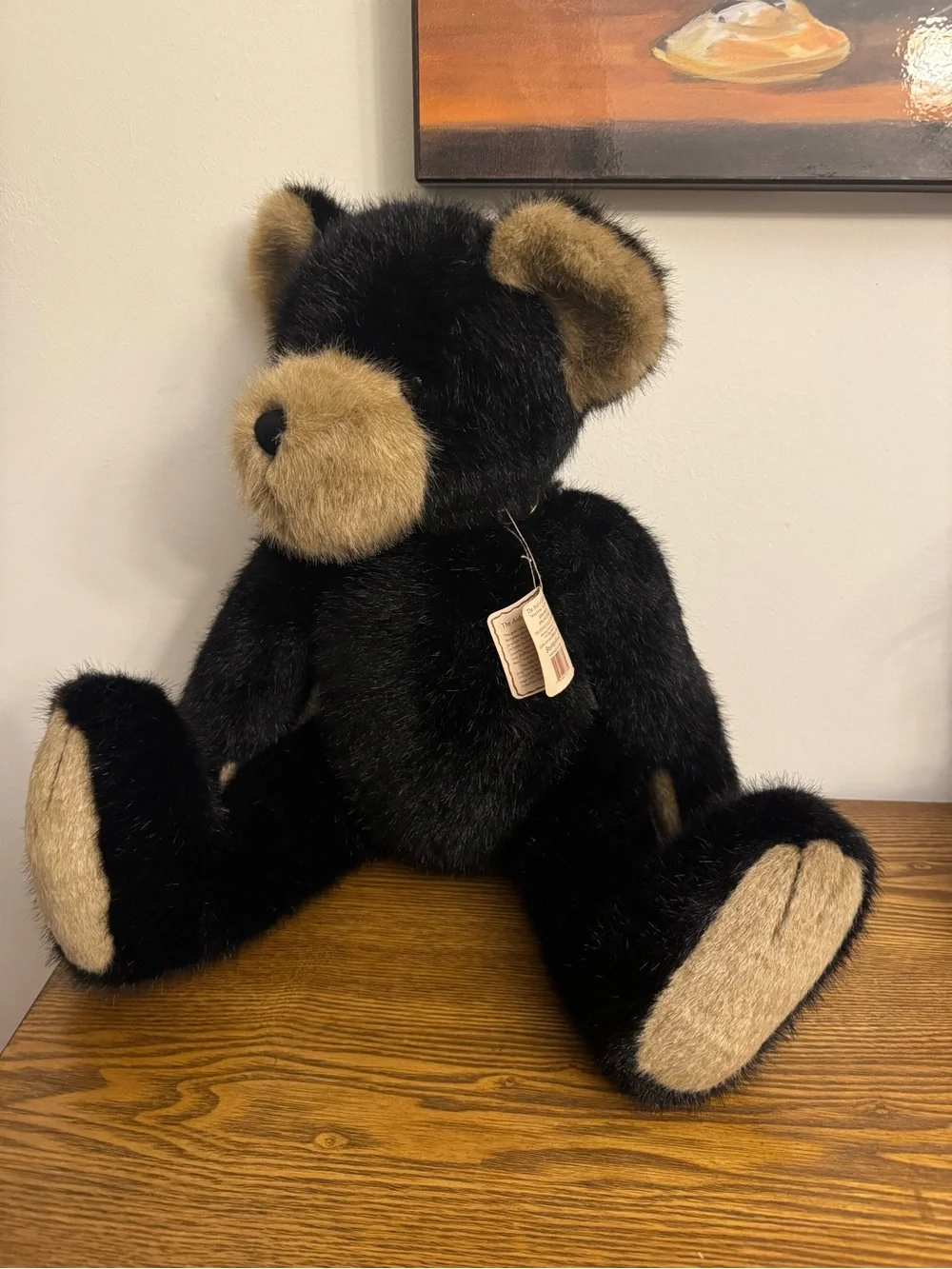 Vintage Boyds Bears Burlington P Beanster Black Plush Bear 16